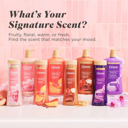 Caress Black Orchid & Patchouli Oil Body Wash With Pump, Moisturizing Body Wash with Hyaluronic Acid & Vitamin B3, 30 oz