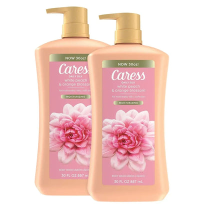 Caress Daily Silk Hydrating Body Wash, White Peach & Orange Blossom, 30 fl.