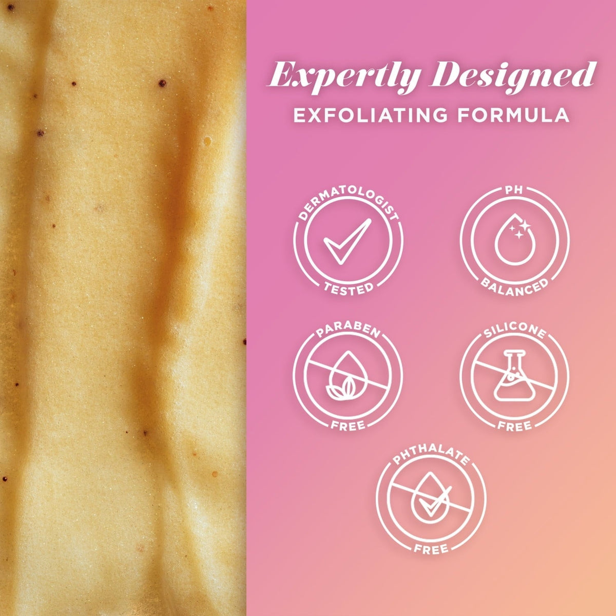 Caress Exfoliating Body Wash for Women, Shea Butter & Brown Sugar Shower Gel for All Skin 30 fl oz
