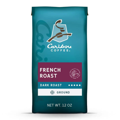 Caribou Coffee French Roast Premium Dark Roast Ground Coffee, Arabica, 12 oz