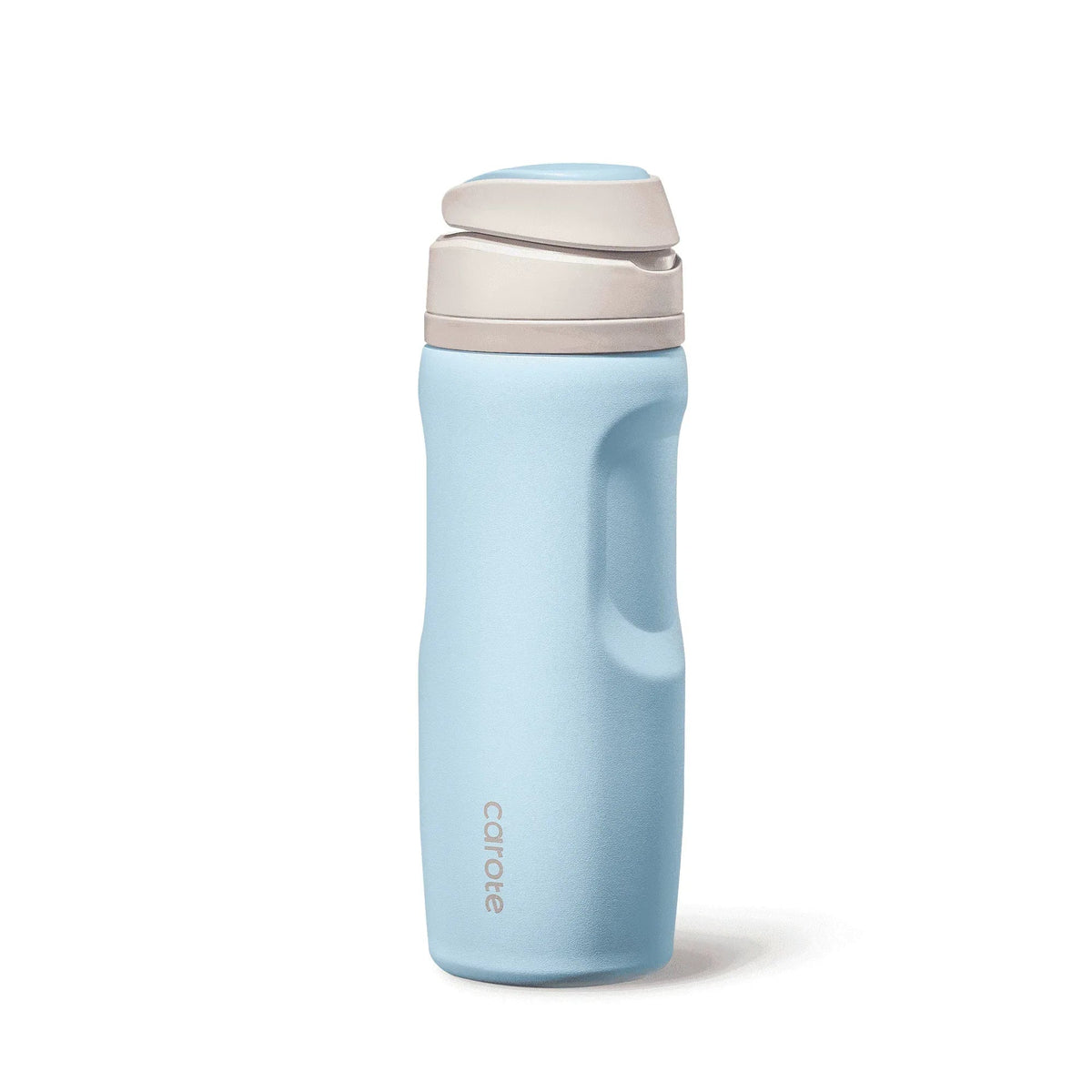 Carote 2-Pack Stainless Steel Water Bottle, Insulated Tumbler with Straw, Vacuum Sealed & Leakproof, 16 fl oz Pink & 26 fl oz Blue