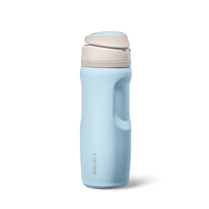 Carote 2-Pack Stainless Steel Water Bottle, Insulated Tumbler with Straw, Vacuum Sealed & Leakproof, 16 fl oz Pink & 26 fl oz Blue
