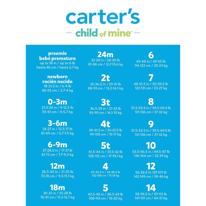 Carter's Child of Mine Baby Bodysuits, 3-Pack, Sizes Preemie-24 Months