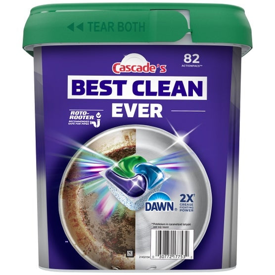 Cascade Platinum Plus Dishwasher Detergent ActionPacs, Fresh, 82-count