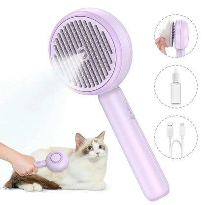 BEBANG Cat Steam Brush 3 in 1, One-Click Hair Removal Brush with Steam for Cats and Dogs