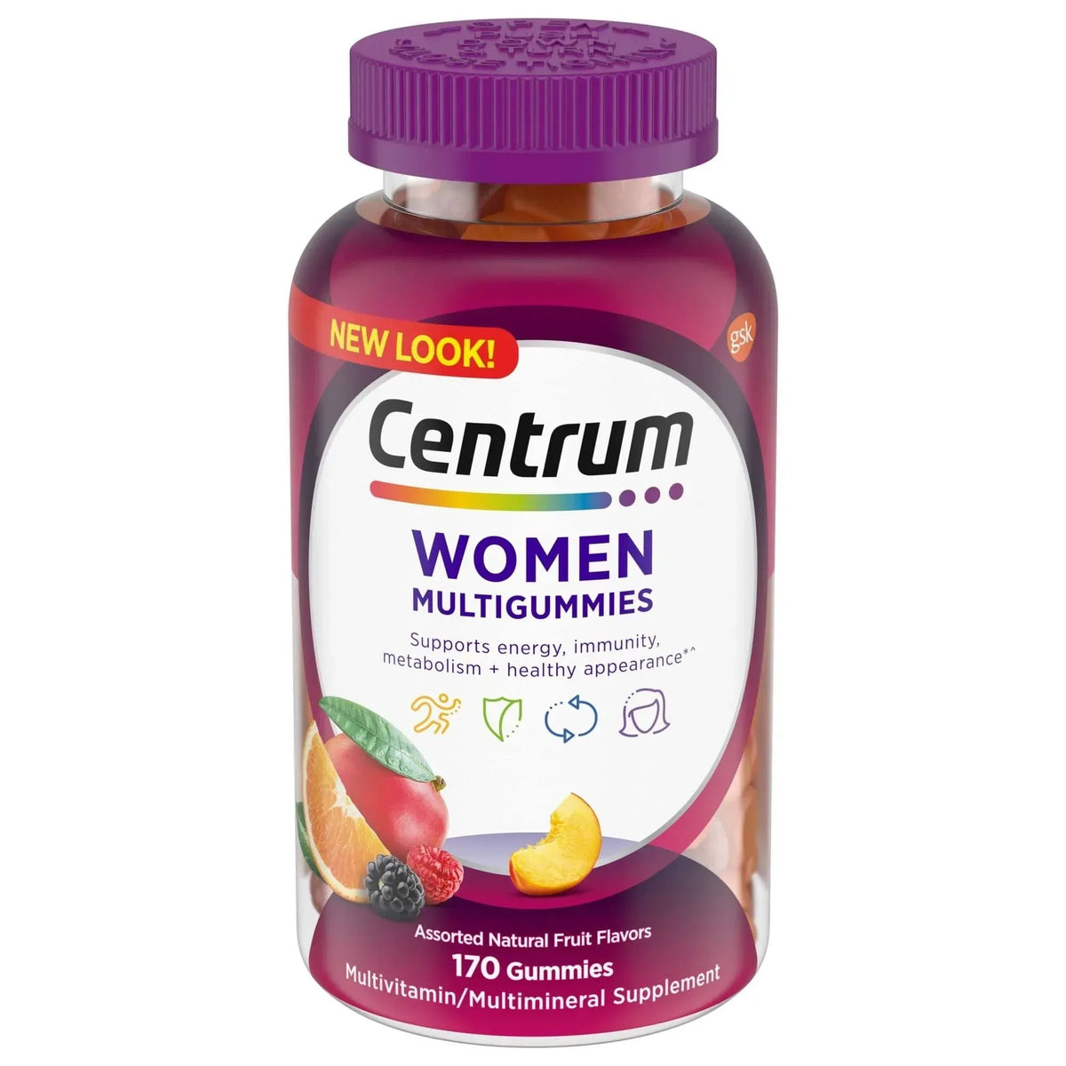 Centrum Multigummies Womens Gummy Vitamins, Multivitamin With Vitamin A, B & C, Assorted Fruit, 100 Count
