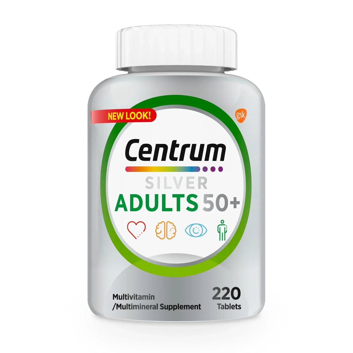 Centrum Silver Adults 50 Plus Multivitamin with Vitamins C, D, and E, 125 Count