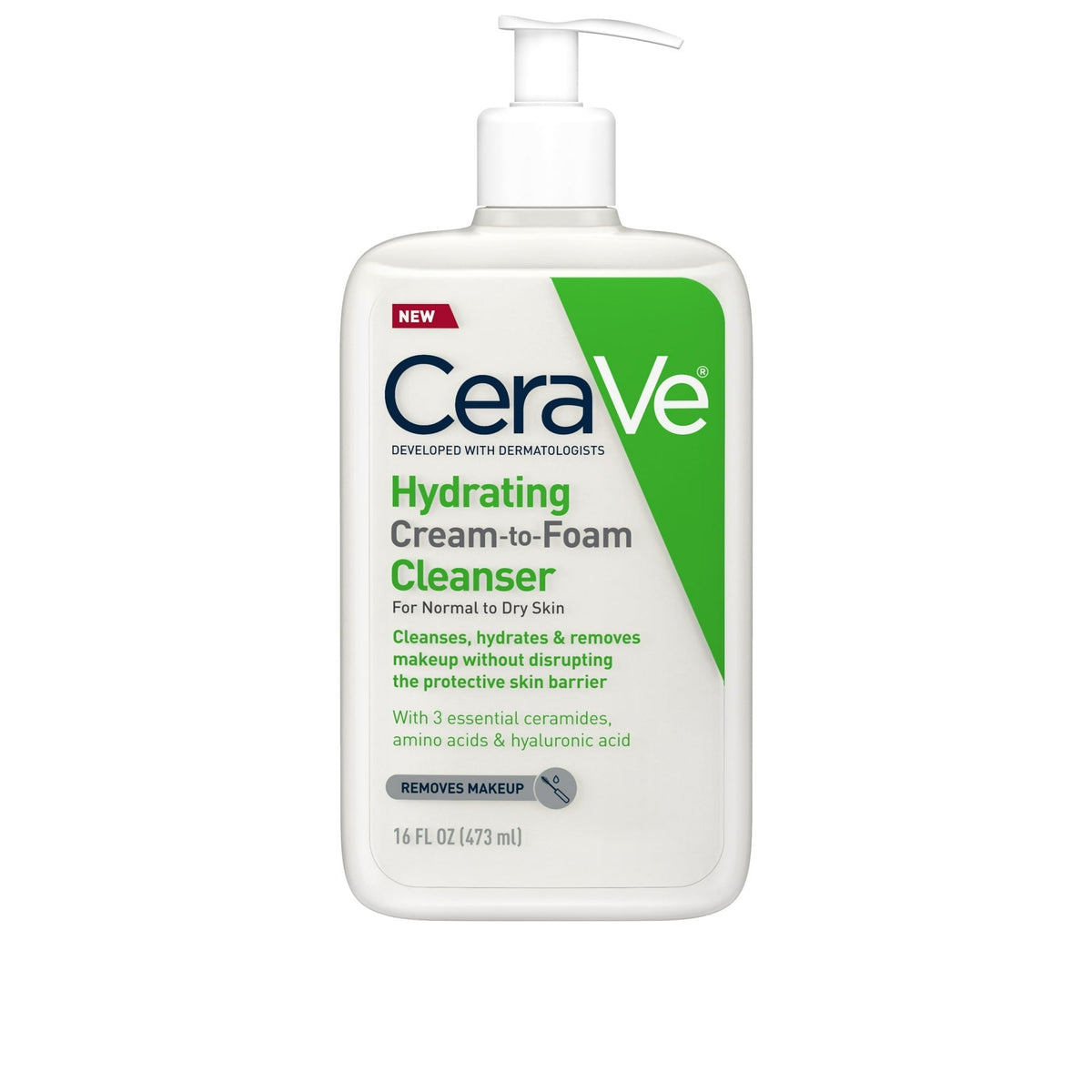 CeraVe Travel Size Hydrating Cream-to-Foam Facial Cleanser for Normal to Dry Skin