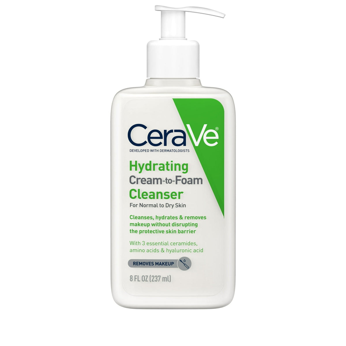 CeraVe Travel Size Hydrating Cream-to-Foam Facial Cleanser for Normal to Dry Skin