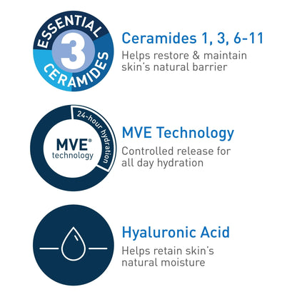 CeraVe Hydrating Facial Cleanser for Normal to Dry Skin, Daily Face Wash for Dryness, 12 fl oz