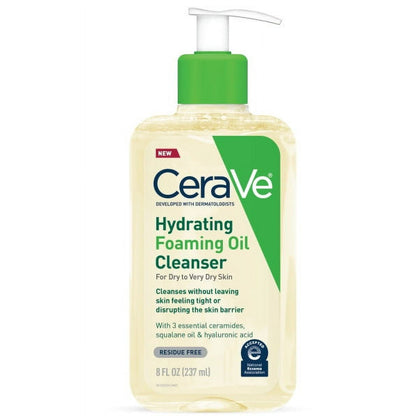 CeraVe Hydrating Foaming Oil Cleanser, Daily Face Wash For Dry to Very Dry Skin