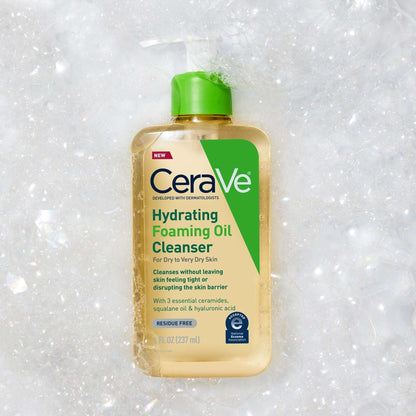 CeraVe Hydrating Foaming Oil Cleanser, Daily Face Wash For Dry to Very Dry Skin
