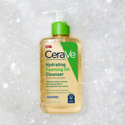 CeraVe Hydrating Foaming Oil Cleanser, Daily Face Wash For Dry to Very Dry Skin