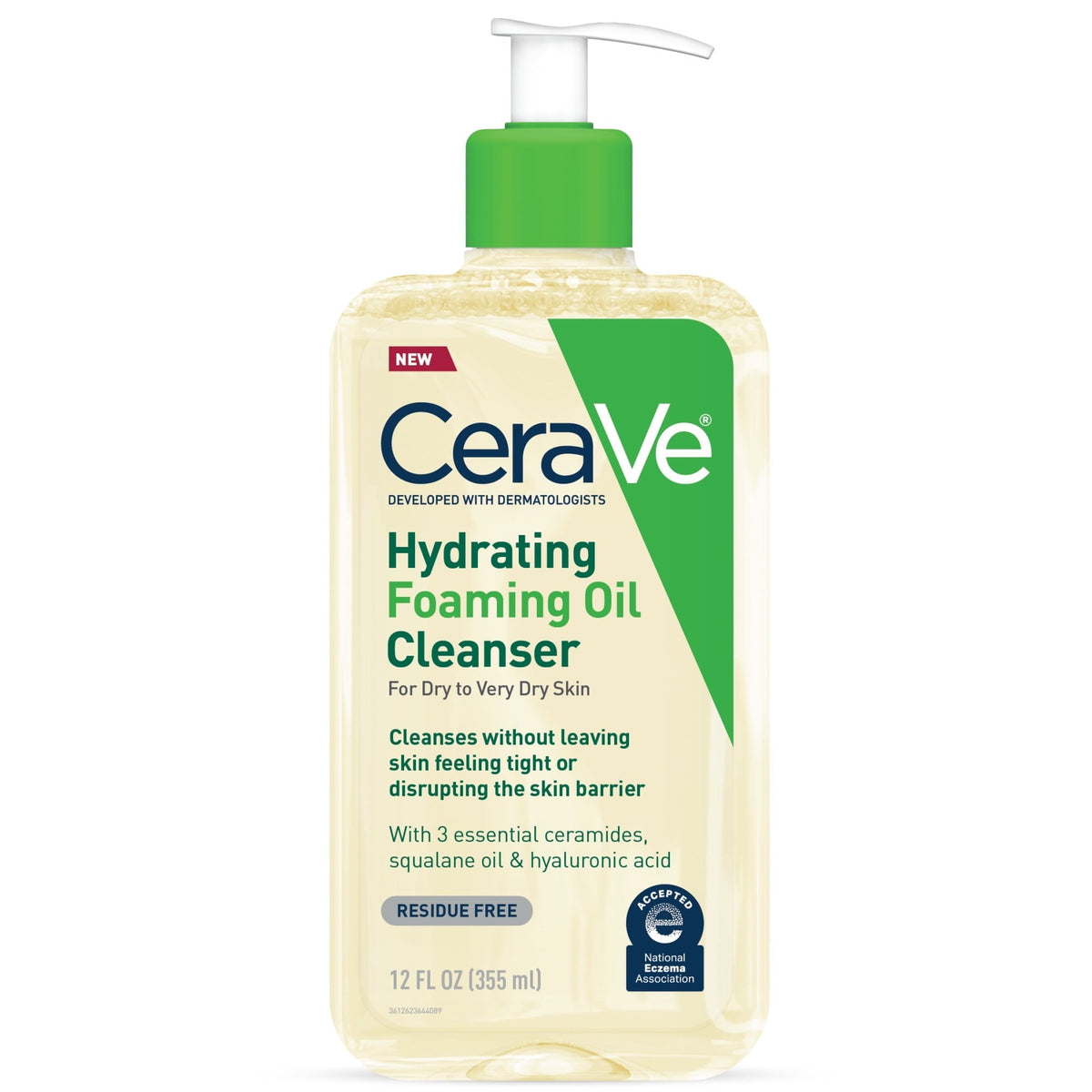 CeraVe Hydrating Foaming Oil Cleanser, Daily Face Wash For Dry to Very Dry Skin