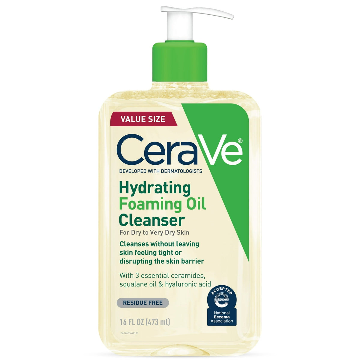 CeraVe Hydrating Foaming Oil Cleanser, Daily Face Wash For Dry to Very Dry Skin