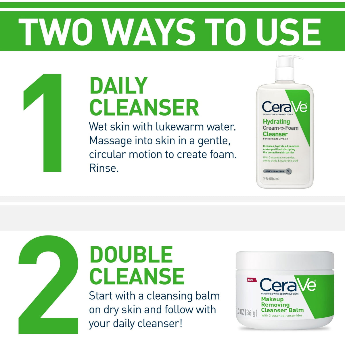 CeraVe Travel Size Hydrating Cream-to-Foam Facial Cleanser for Normal to Dry Skin