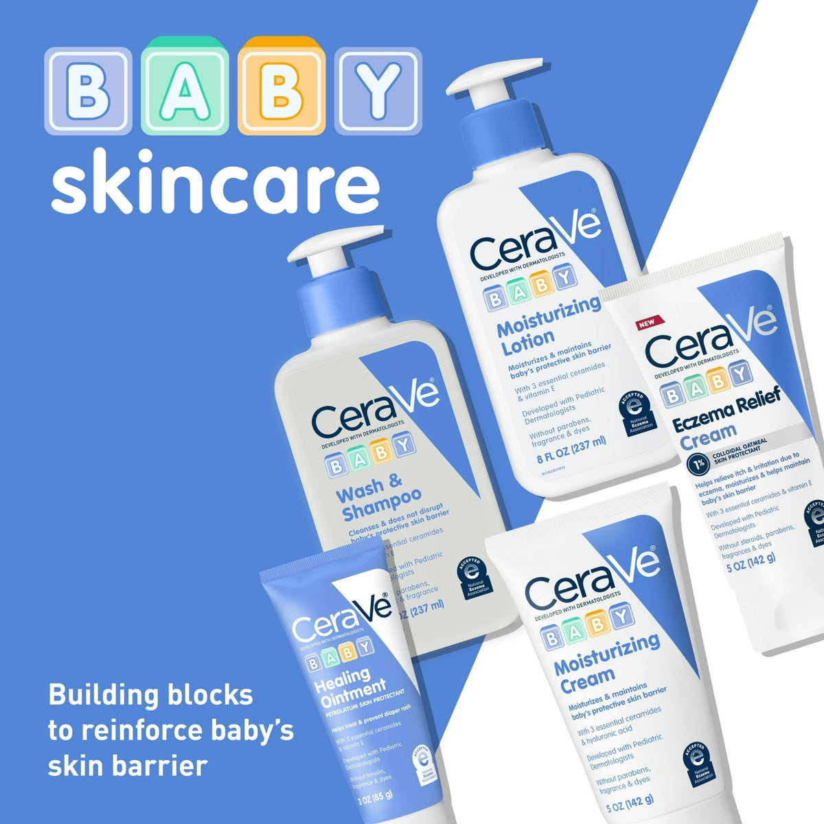 CeraVe Baby Wash & Shampoo, Tear-Free Cleanser for Sensitive Skin, 8 fl oz