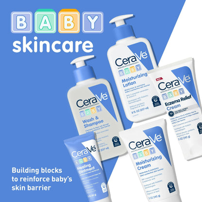 CeraVe Baby Wash & Shampoo, Tear-Free Cleanser for Sensitive Skin, 8 fl oz