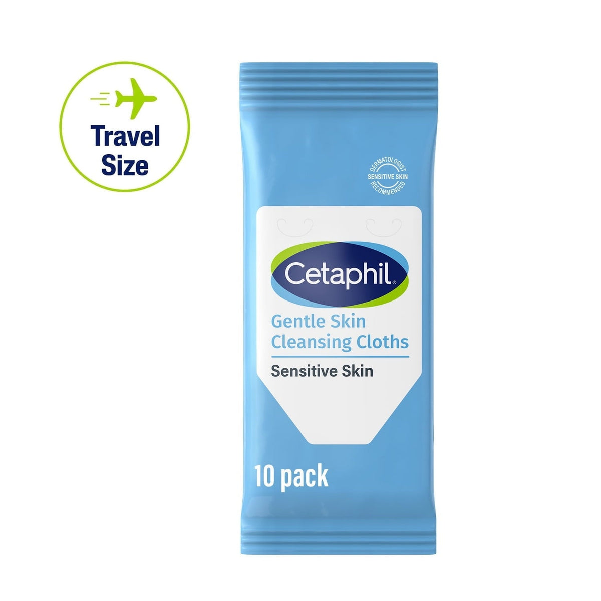 Cetaphil Gentle Skin Travel Size Facial Cleansing Cloth Wipes for Face and Body, Fragrance Free, 10 ct (3 Pack)