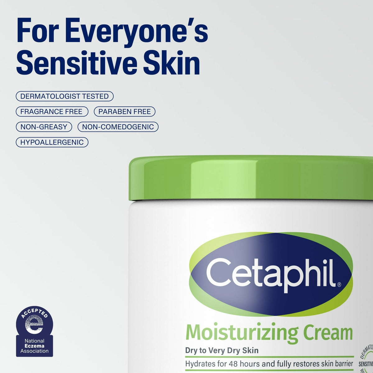 Cetaphil Moisturizing Cream for Very Dry to Dry Skin, Unscented, 16 fl oz
