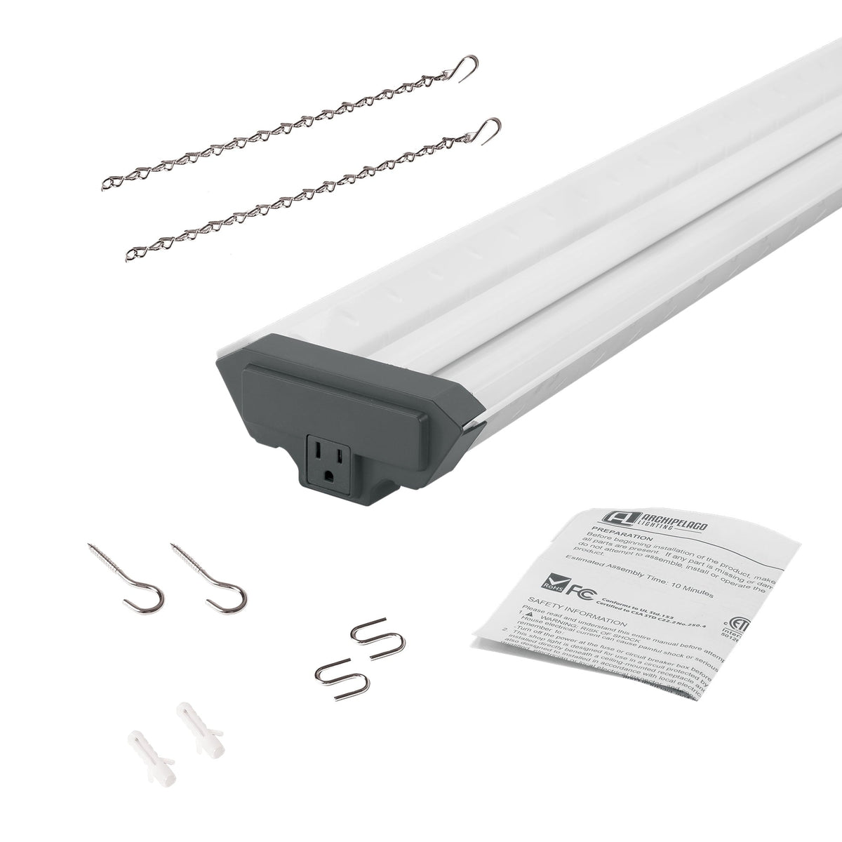 Champion Electronics 4ft LED Shop Light 10,000 Lumen with Motion Sensor, Steel Tread Plate