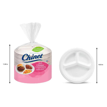 Chinet Classic Compartment Paper Plate, 10.38", 165 ct.