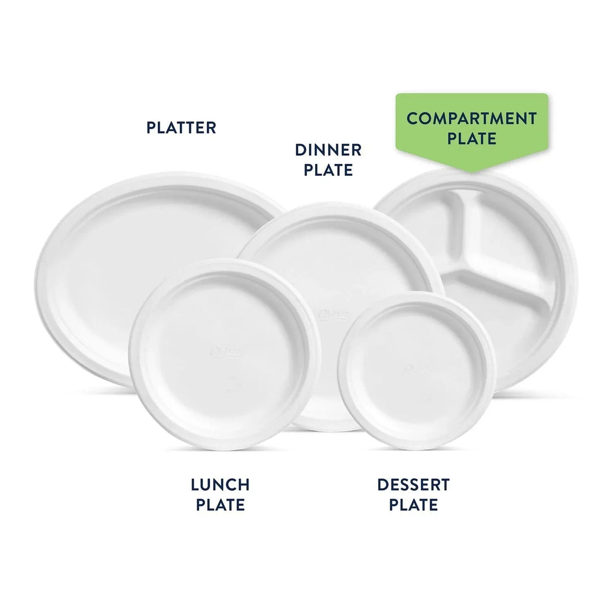 Chinet Classic Compartment Paper Plate, 10.38", 165 ct.