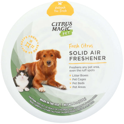 Citrus Magic Pet Deodorizing Solid Air Freshener for Pet Homes, Fresh Citrus - 8 oz