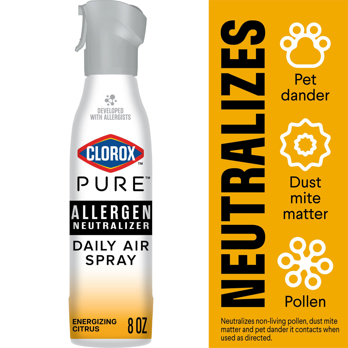 Clorox PURE Allergen Neutralizer Daily Air Spray, Clean Breeze, 8 oz Bottle