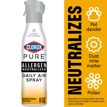 Clorox PURE Allergen Neutralizer Daily Air Spray, Clean Breeze, 8 oz Bottle