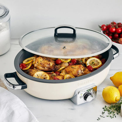 GreenPan Elite Ceramic Nonstick Oval Electric Skillet, 5.5 qt.