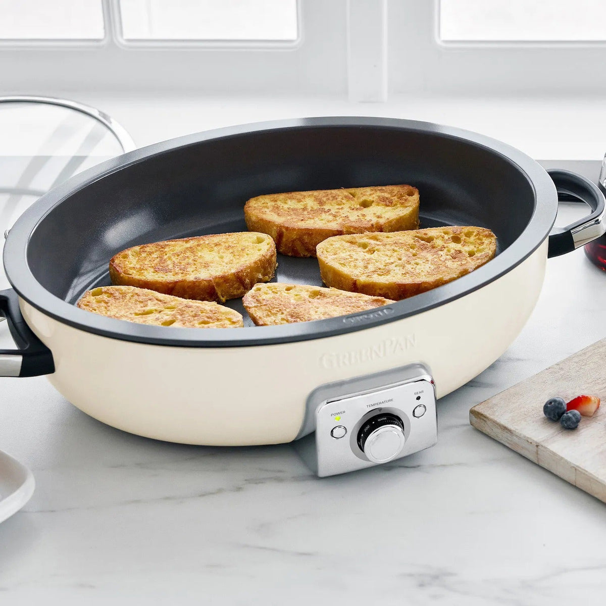 GreenPan Elite Ceramic Nonstick Oval Electric Skillet, 5.5 qt.