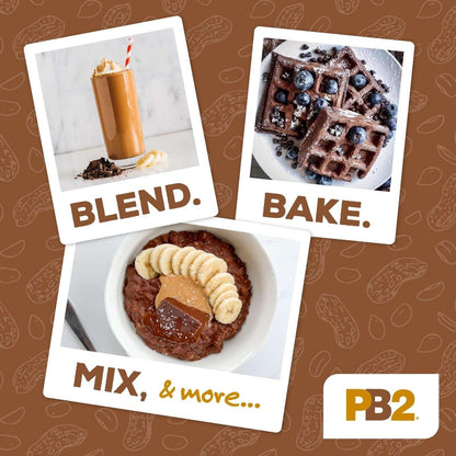 PB2 Powdered Chocolate Peanut Butter with Cocoa - 4g of Protein, 90% Less Fat, Certified Gluten Free, Only 50 Calories per Serving for Shakes, Smoothies, Low-Carb, Keto Diets…