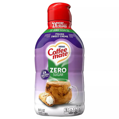 Coffee Mate Italian Sweet Creme Flavored Zero Sugar Coffee Creamer, 64 oz.