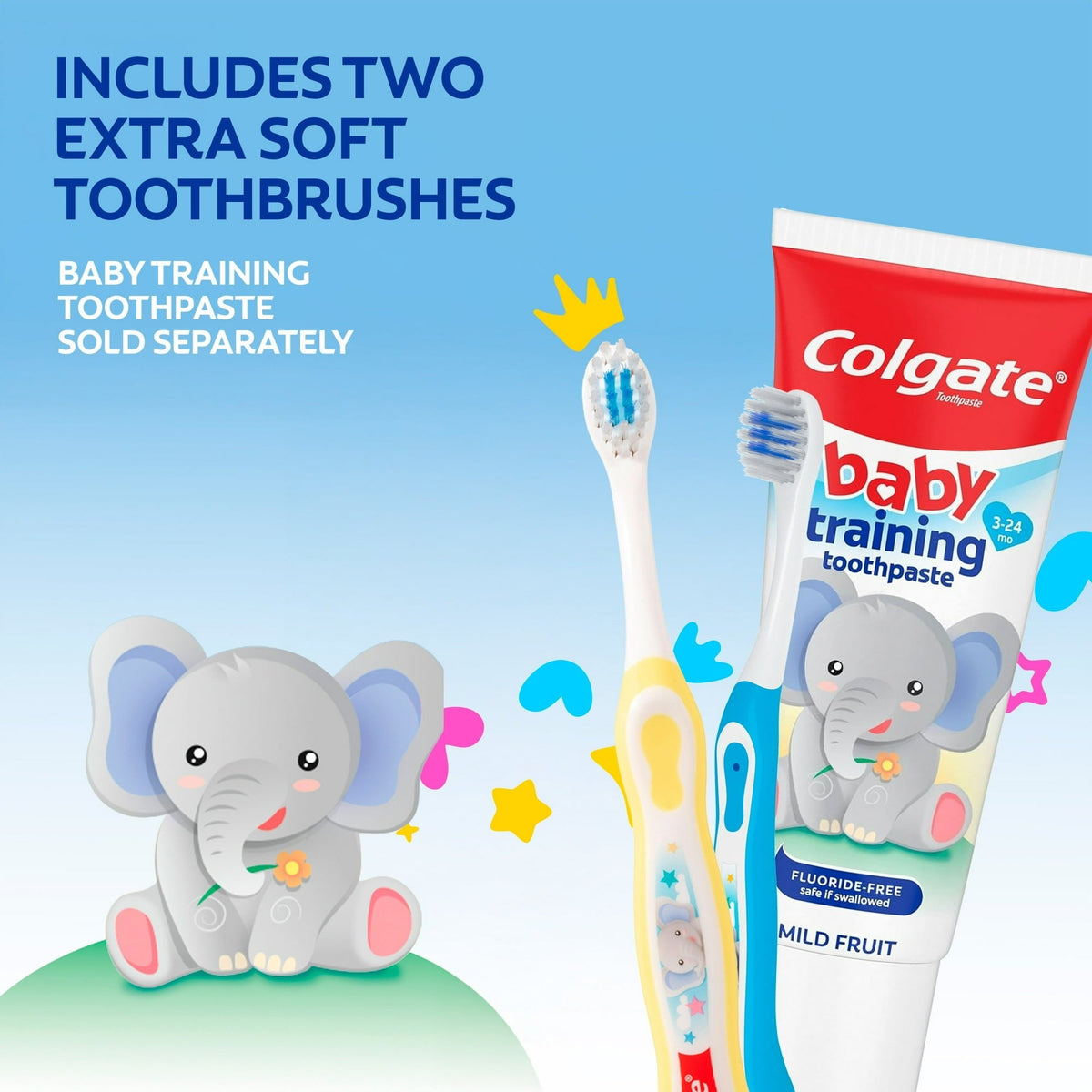 Colgate Kids Extra Soft Baby Toothbrush Pack, 2 Count