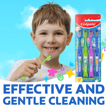 Colgate Ocean Explorer Extra Soft Kids Toothbrush Pack, 4 Count