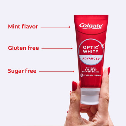 Colgate Optic White Advanced Teeth Whitening Sparkling White Toothpaste, 4.2 oz., 5 pk.