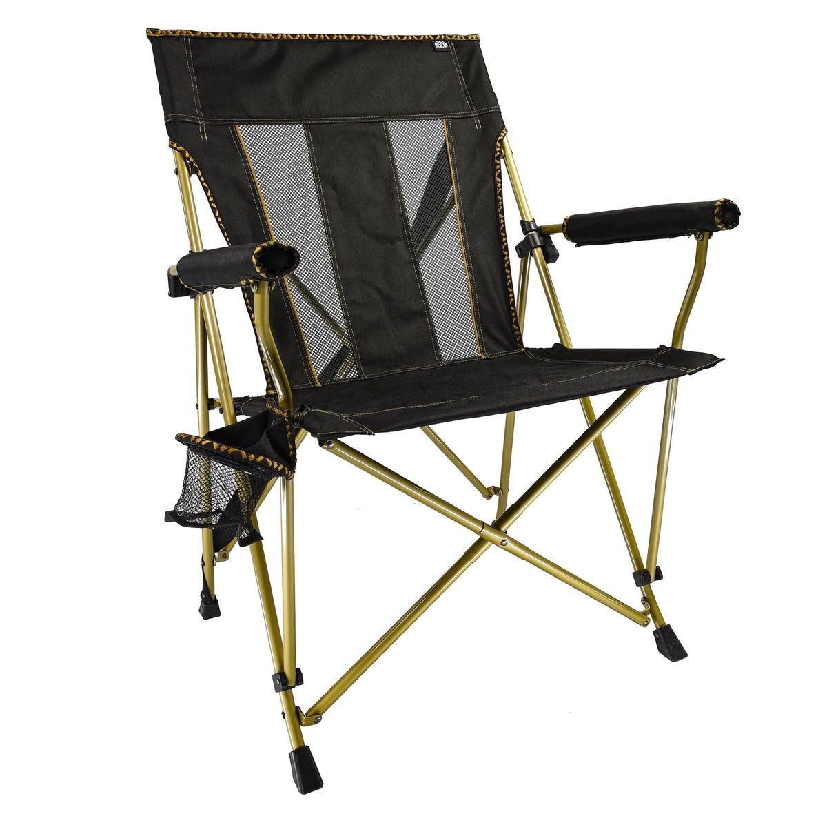Equip Comfort Click XL Portable Outdoor Hard Arm Chair with Mesh Back and Cup Holder, 300 lb Capacity