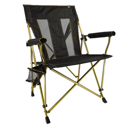Equip Comfort Click XL Portable Outdoor Hard Arm Chair with Mesh Back and Cup Holder, 300 lb Capacity