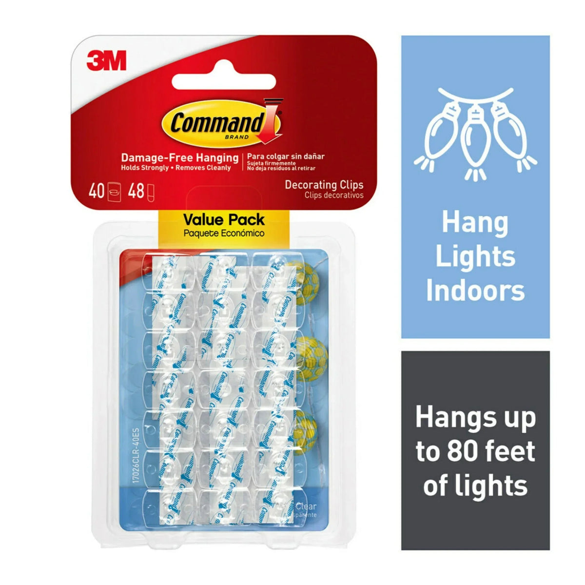 Command Decorating Clips, Clear, 20 Wall Hooks