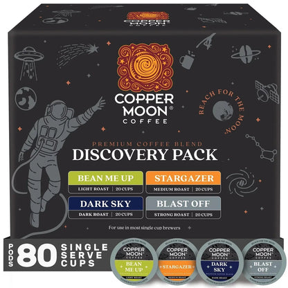 Copper Moon Coffee Variety Roast Coffee Pods, Discovery Pack, 80 ct.