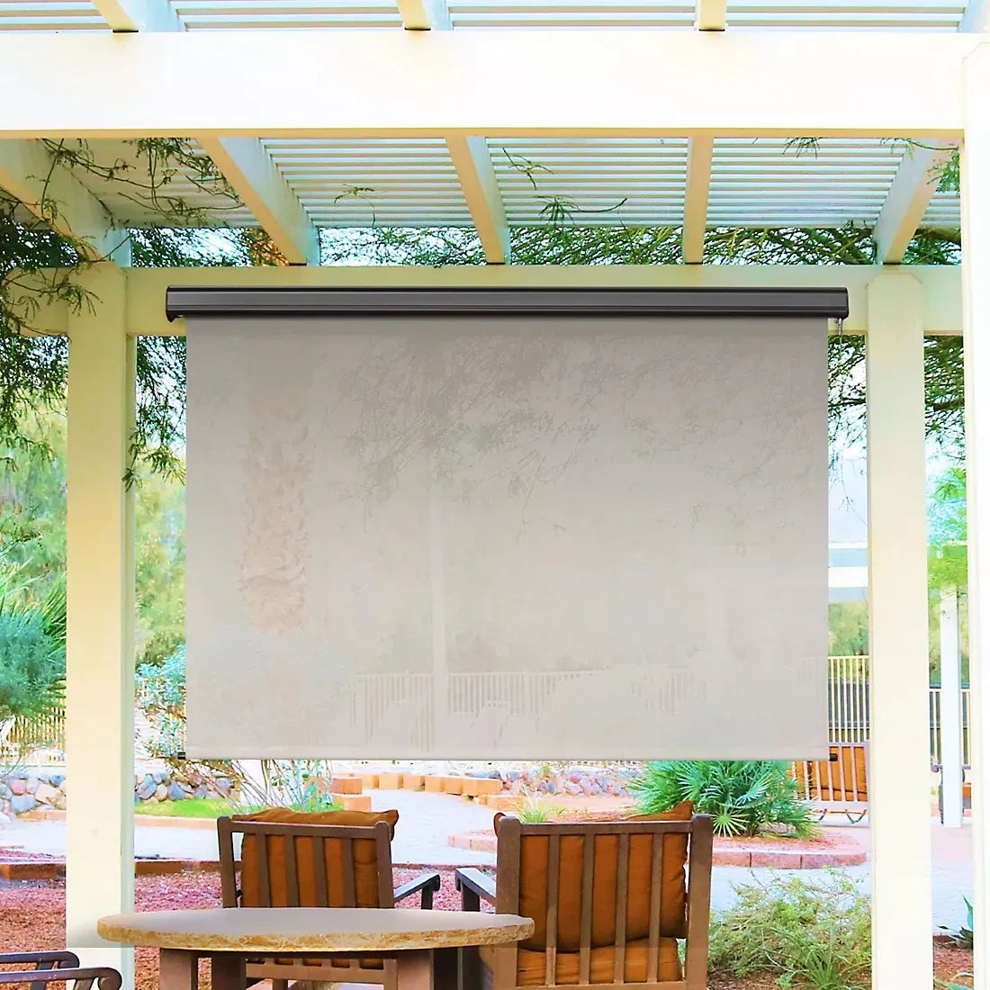 Sol Armor 8' x 8' Cordless Outdoor Sun Shade with Valance