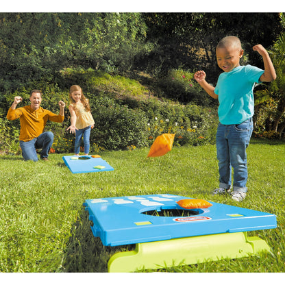 Little Tikes 5-in-1 Cornhole Game Set, Indoor Outdoor Toy Sports Set with 16 Accessories Including Bean Bags, Lawn Darts and Balls- Toddlers Ages 2+