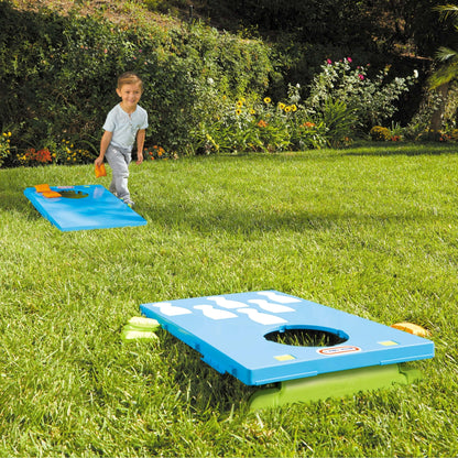 Little Tikes 5-in-1 Cornhole Game Set, Indoor Outdoor Toy Sports Set with 16 Accessories Including Bean Bags, Lawn Darts and Balls- Toddlers Ages 2+