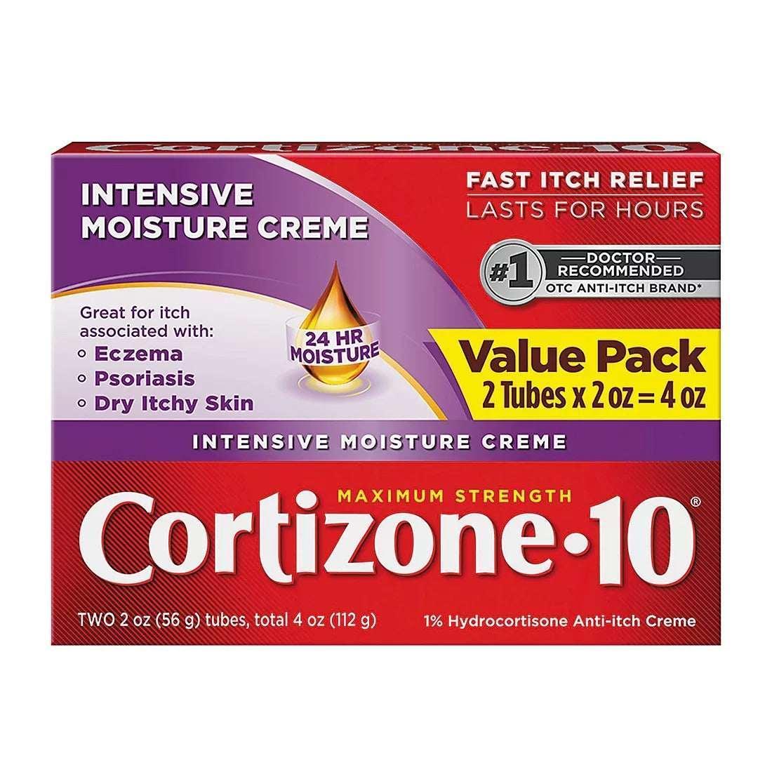 Cortizone 10 Intensive Healing Cream, 2 oz Tubes, 2 Pack