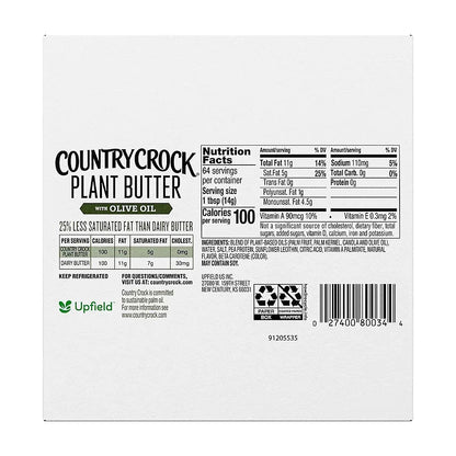 Country Crock Dairy Free Plant Butter with Olive Oil Sticks, 2 lbs.
