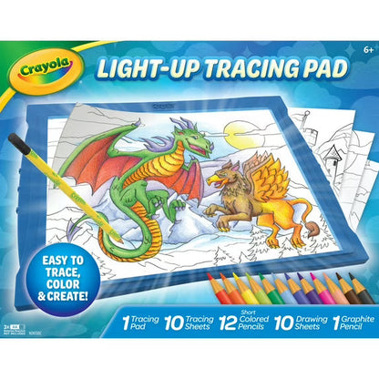 Crayola Light-Up Tracing Pad, Blue, Colored Pencils, Arts & Craft Supplies, Art Toys, Screen Free Activity, Gift for Kids & Artists