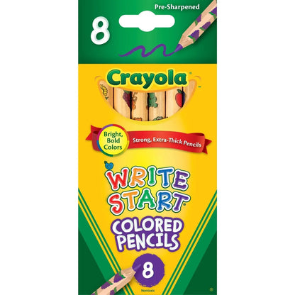 Crayola Write Start Extra Thick Colored Pencils, 8 Ct, Kindergarten School Supplies, Arts and Crafts for Kids, Gifts, Ages 3, 4, 5, 6