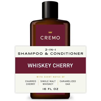 Cremo 2-in-1 Men's Shampoo & Conditioner, Whiskey Cherry Scent, 16 fl oz (PACK OF 3 )