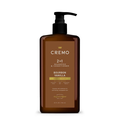 Cremo 2-in-1 Shampoo & Conditioner, Bourbon Vanilla Scent, 32 fl oz